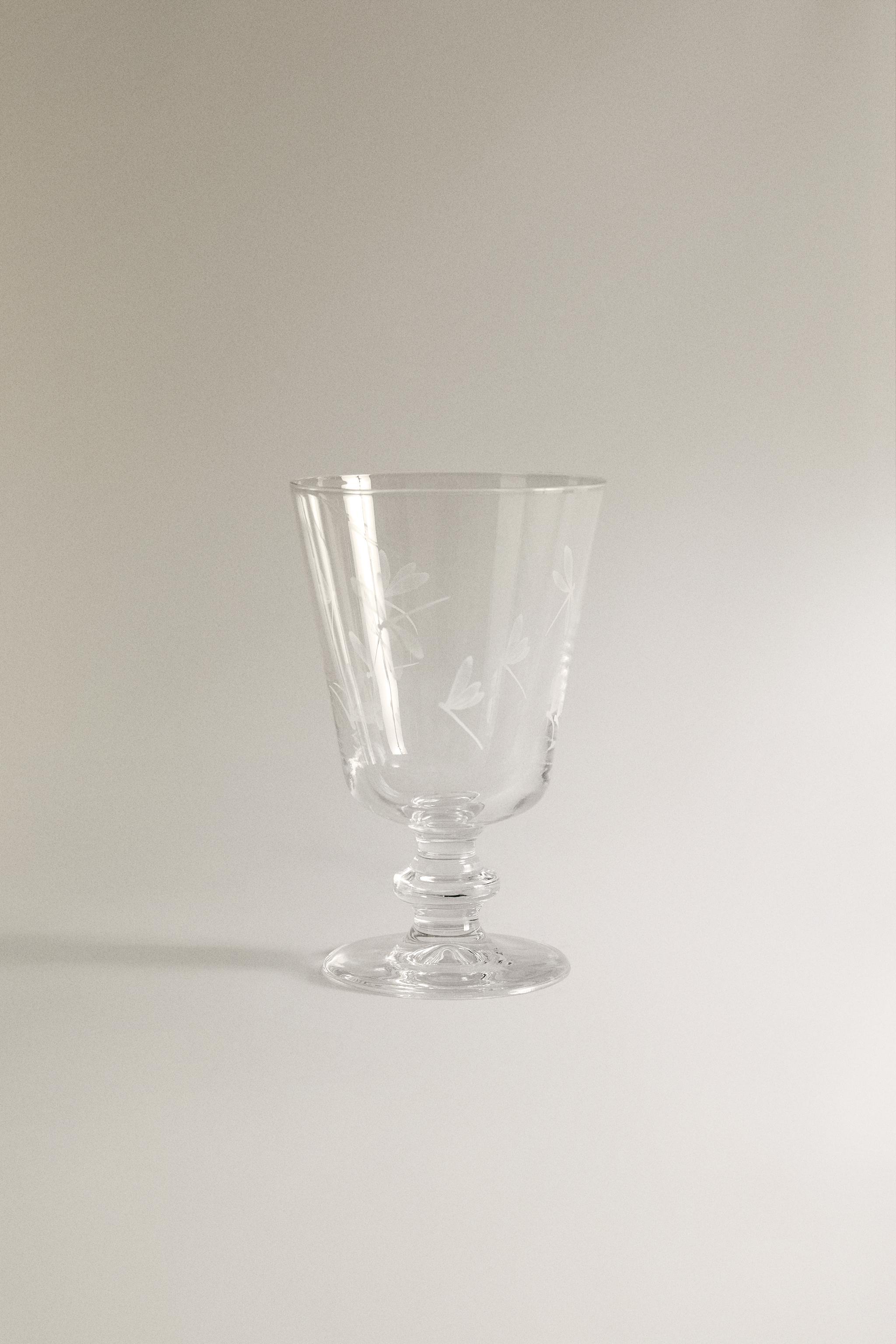 DRAGONFLY PRINT WINE GLASS